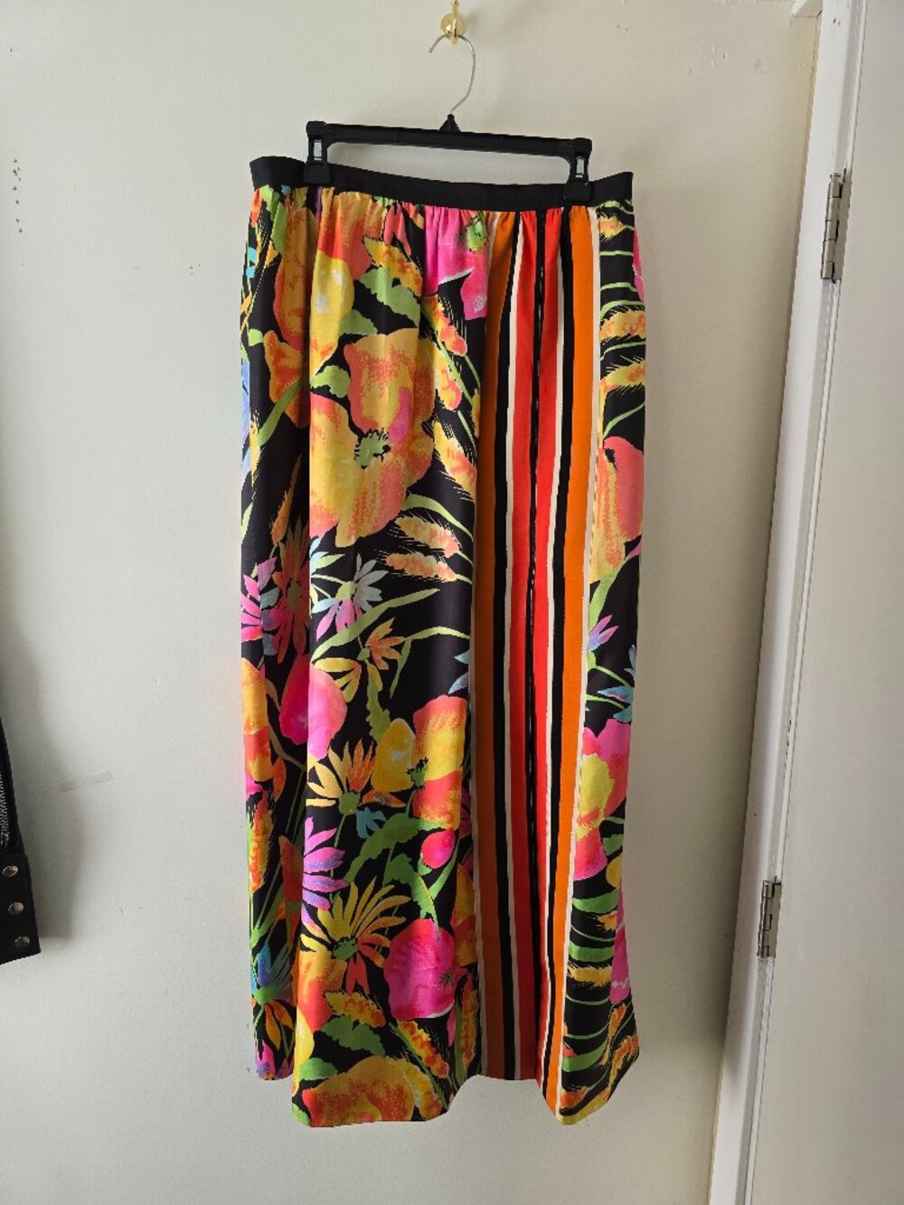 Multi Colour Long Skirt with Large Floral Print Size Medium-Large